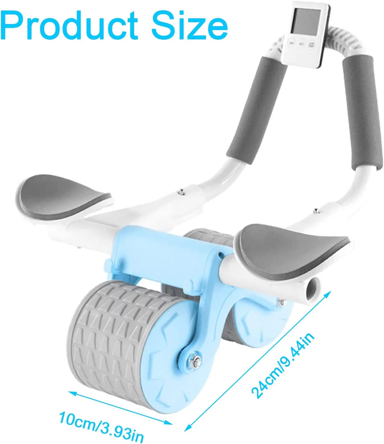 2023 New with Timer Ab Abdominal Exercise Roller Elbow Support, Abs Roller Wheel Core Exercise Equipment, Automatic Rebound Abdominal Wheel(Black)