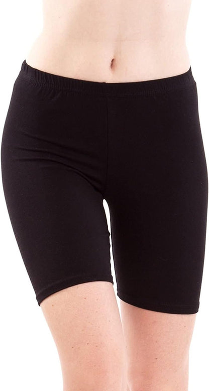 Slip Shorts | 3-Pack Black Bike Shorts | Cotton Spandex Stretch Boyshorts for Yoga