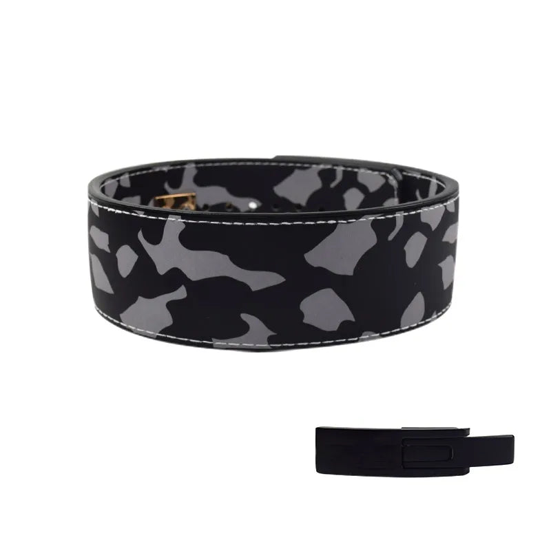 Lever Buckle Weightlifting Belt for Men, Camouflage Barbell, Powerlifting Gym Belt, Back Support, Strength Training, 10Mm